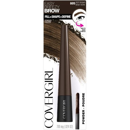 CoverGirl Easy Breezy Brow Fill Plus Shape Define Eyebrow Powder, 805 Rich Brown - ADDROS.COM